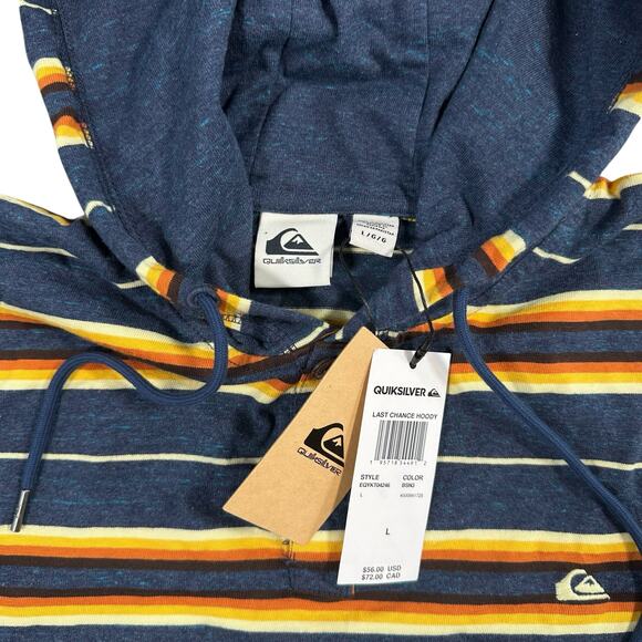 Quiksilver Men's Last Chance Striped Hoodie Size L - Picture 5 of 6